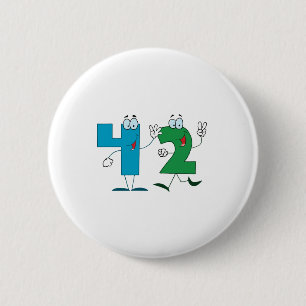 Badge Rond 5 Cm Numéro heureux 42