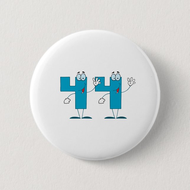 Badge Rond 5 Cm Numéro heureux 44 (Devant)