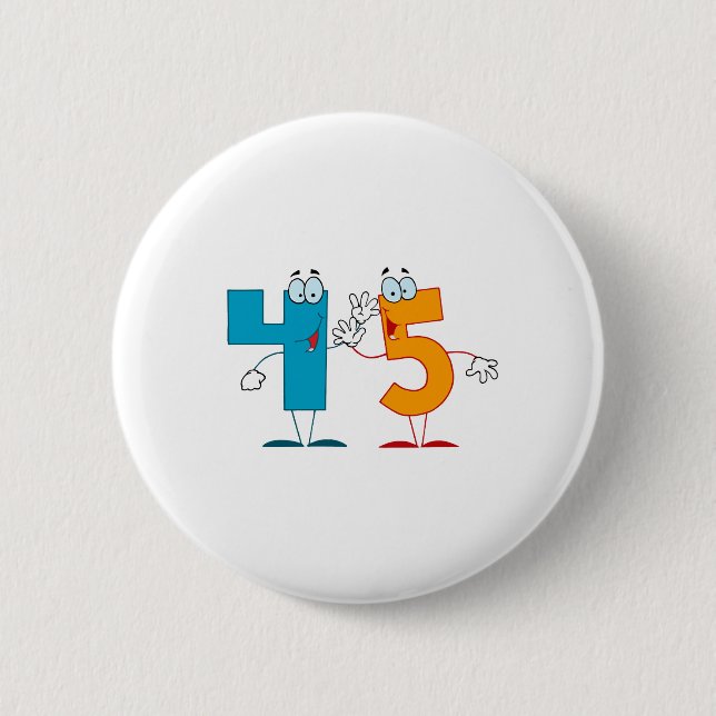 Badge Rond 5 Cm Numéro heureux 45 (Devant)