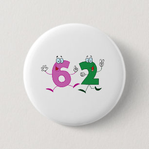 Badge Rond 5 Cm Numéro heureux 62