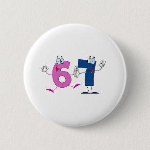 Badge Rond 5 Cm Numéro heureux 67