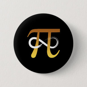 Badge Rond 5 Cm Numéro Pi 3.14 Symbole d'infini Masse Funny Geek G