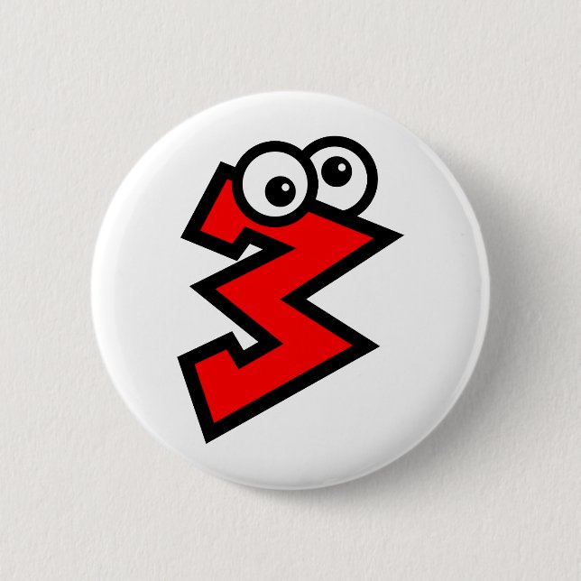 Badge Rond 5 Cm Numéro trois (Devant)