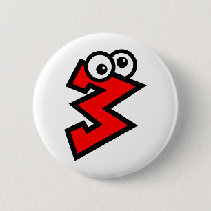 Badge Rond 5 Cm Numéro trois