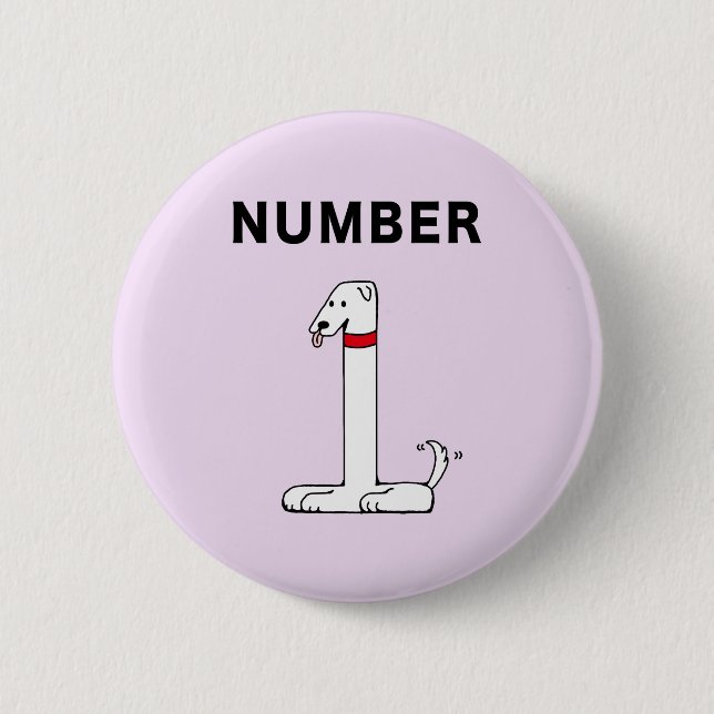 Badge Rond 5 Cm Numéro un chien (Devant)
