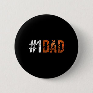 Badge Rond 5 Cm Numéro Un Père Bysketbyll Du Fils Pour Fête des pè
