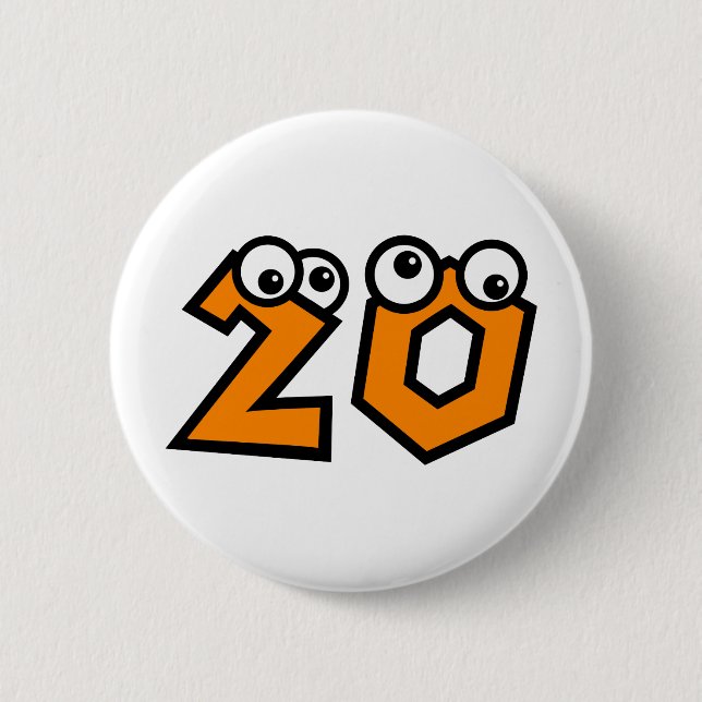 Badge Rond 5 Cm Numéro vingt (Devant)