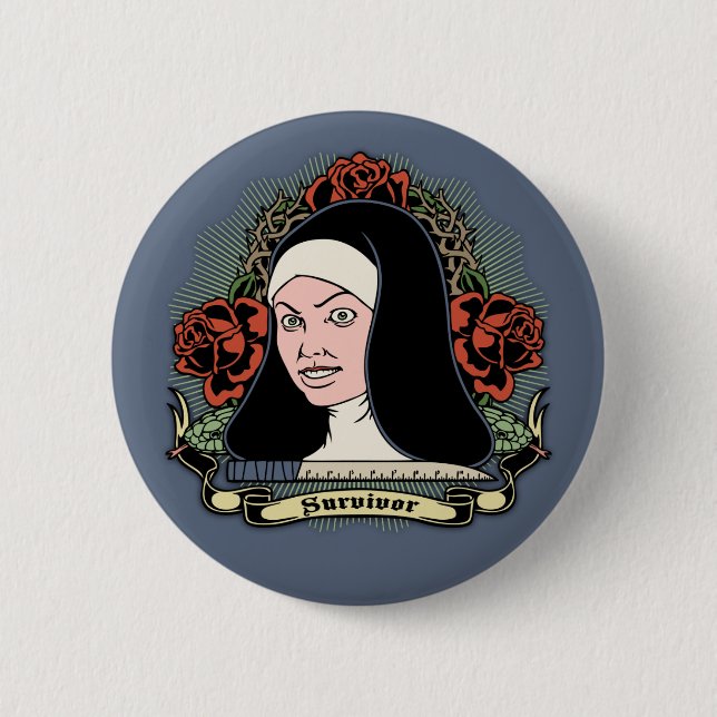 Badge Rond 5 Cm Nun survivant (Devant)