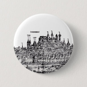 Badge Rond 5 Cm Nuremberg ville médiévale en Allemagne