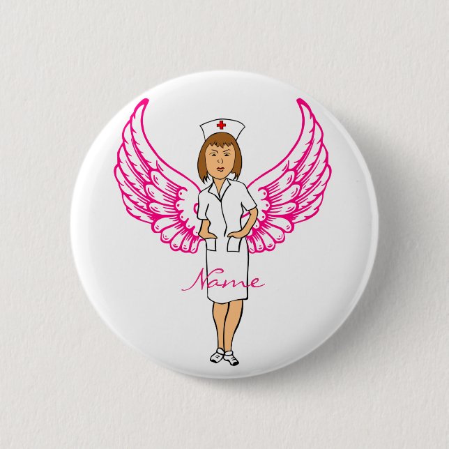 Badge Rond 5 Cm Nurse Angel Wings Thunder_Cove (Devant)