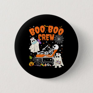 Badge Rond 5 Cm Nurse Boo Boo Crew Ghost Skeleton Nurse Halloween