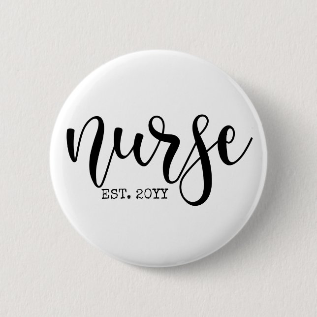 Badge Rond 5 Cm Nurse Est Custom Year Student Nurse RN graduation (Devant)