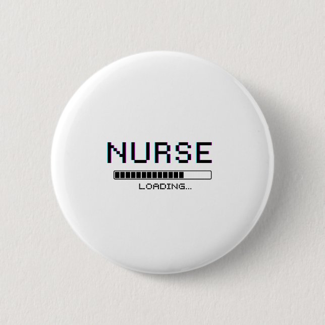 Badge Rond 5 Cm Nurse Loading Glitch Pixel Art Design (Devant)