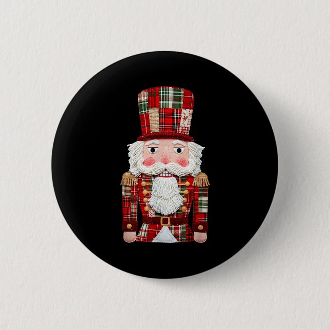 Badge Rond 5 Cm Nutcracker Patchwork Merry Christmas Pajamas Men W (Devant)