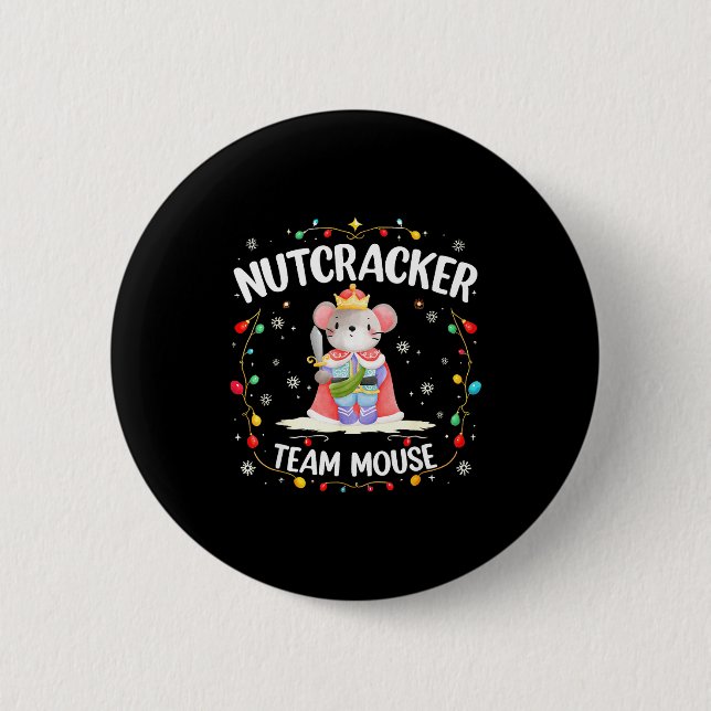 Badge Rond 5 Cm Nutcracker Team Mouse Christmas Dance Ballet Merry (Devant)