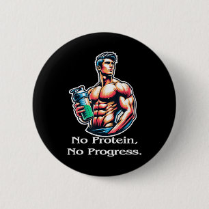 Badge Rond 5 Cm Nutrition pour la musculation Vie de gym Pas de pr