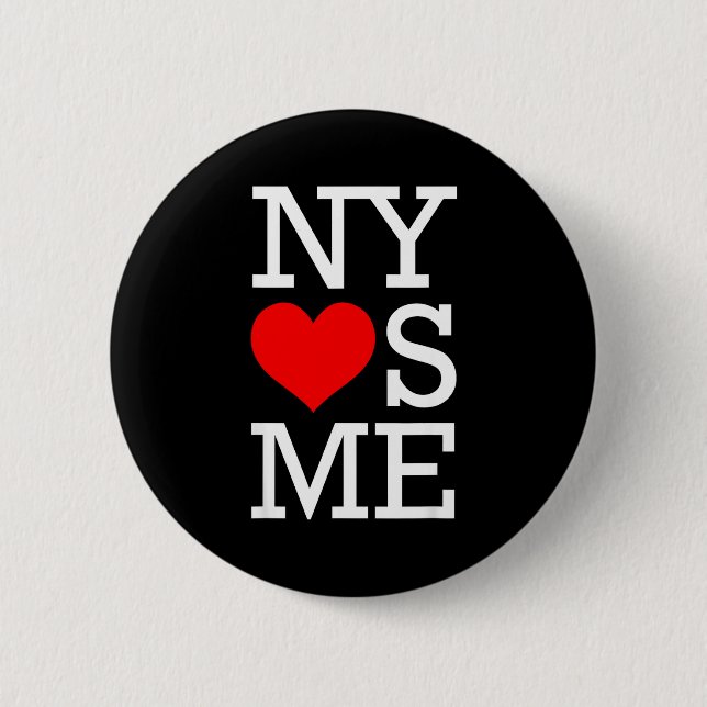 Badge Rond 5 Cm Ny Loves Me Funny I Heart New York  (Devant)