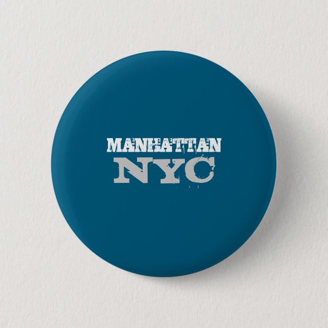 Badge Rond 5 Cm Nyc Manhattan New York City Elegant Black Template (Devant)