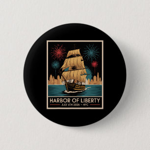 Badge Rond 5 Cm Nyc New York City 250e 4 Juillet 2026 Navires Sai