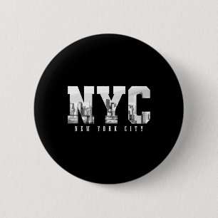 Badge Rond 5 Cm Nyc New York City Ny Skyline États-Unis Amérique V