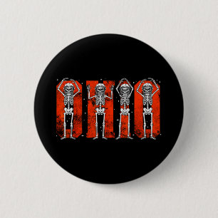 Badge Rond 5 Cm O-h-i-o drôle de squelette d'astronaute dans le do
