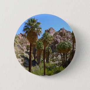 Badge Rond 5 Cm Oasis Lost Palms I dans le parc national de Joshua