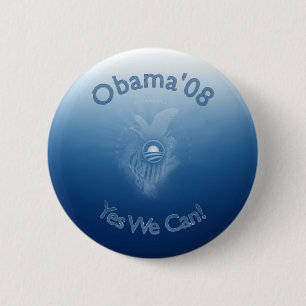 Badge Rond 5 Cm Obama 08 - Oui nous pouvons !