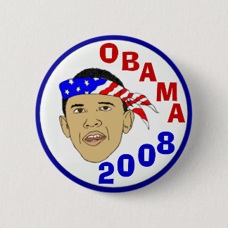 BADGE ROND 5 CM OBAMA 2008