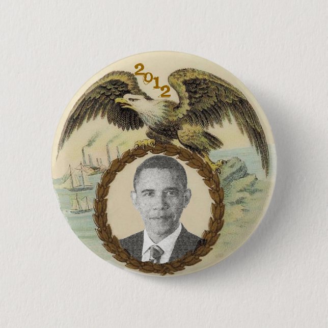 Badge Rond 5 Cm Obama 2012 (Devant)