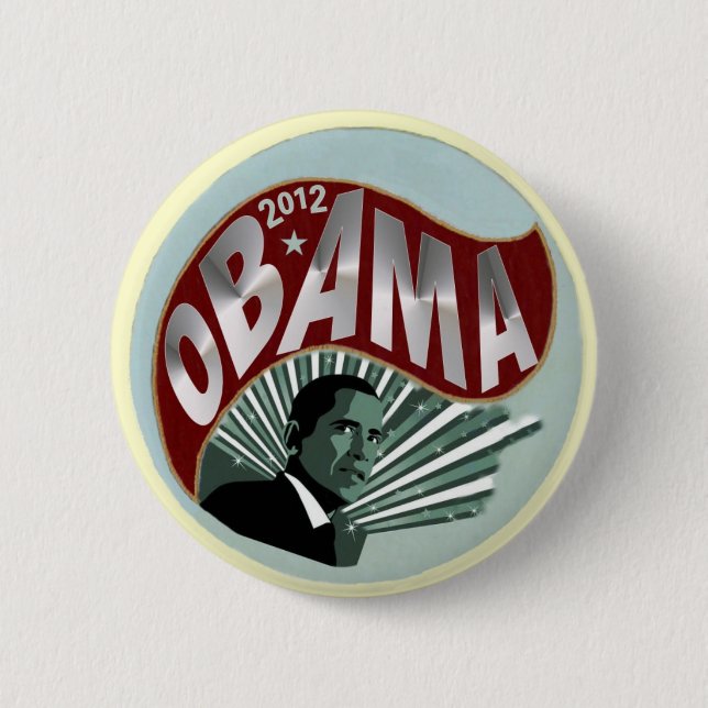 Badge Rond 5 Cm Obama 2012 (Devant)
