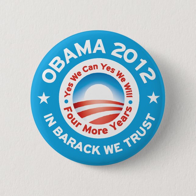 Badge Rond 5 Cm Obama 2012 - Dans Barack nous faisons confiance (Devant)