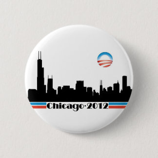 Badge Rond 5 Cm Obama 2012 - Horizon de Chicago