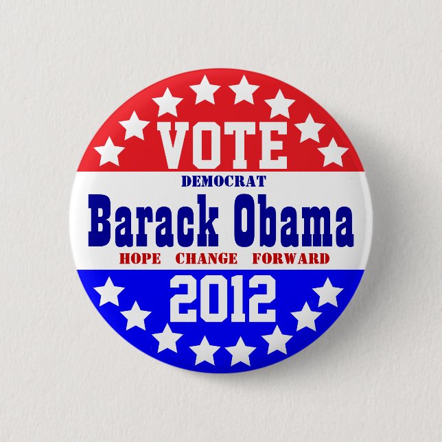 Badge Rond 5 Cm Obama 2012 (style vintage) (Devant)