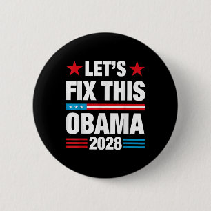 Badge Rond 5 Cm Obama 2028 Drapeau américain Obama pour le préside