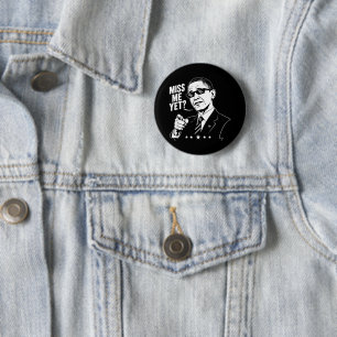 Badge Rond 5 Cm Obama 2028 Me Manque Déjà Président 44 Drôle