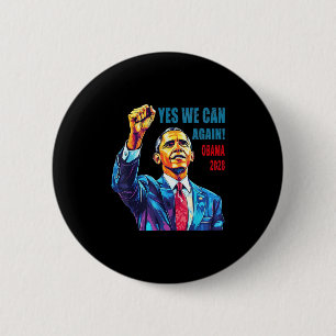 Badge Rond 5 Cm Obama 2028 Oui Nous pouvons à nouveau Obama 48ème