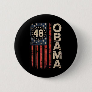 Badge Rond 5 Cm Obama 48ème Président américain Drapeau Obama pour