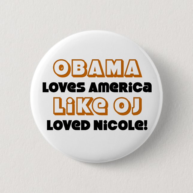 Badge Rond 5 Cm Obama aime l'Amérique comme… (Devant)