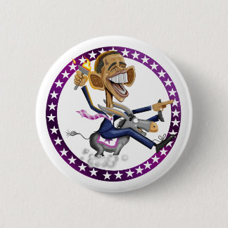 Badge Rond 5 Cm obama-âne-blanc