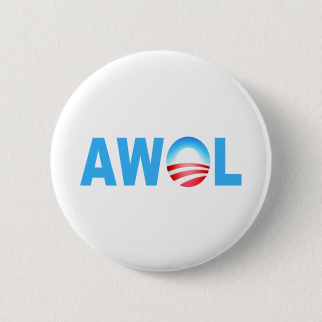 BADGE ROND 5 CM OBAMA AWOL (Devant)