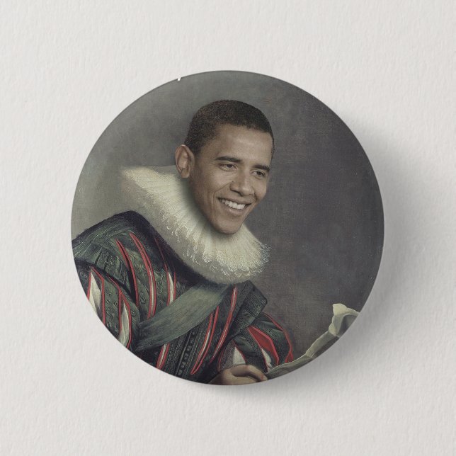 Badge Rond 5 Cm Obama baroque (Devant)
