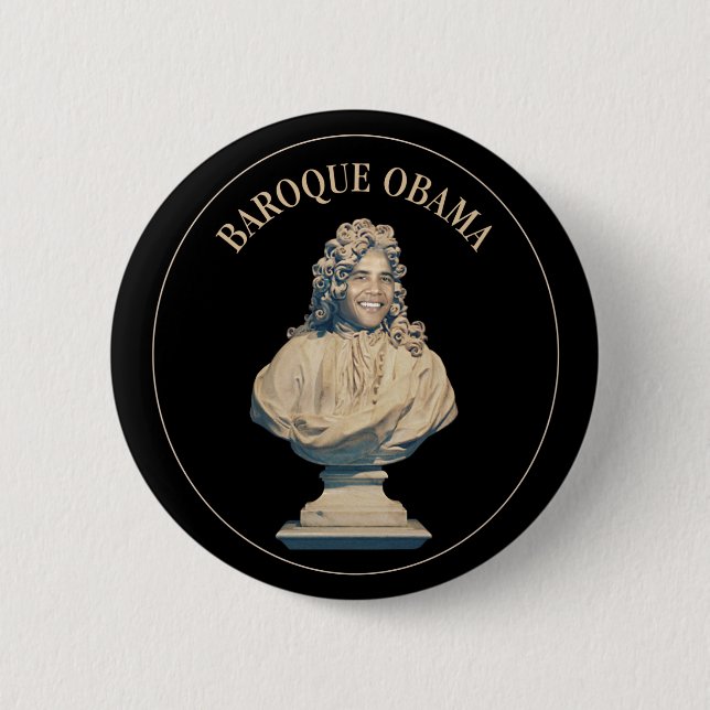 Badge Rond 5 Cm Obama baroque (Devant)