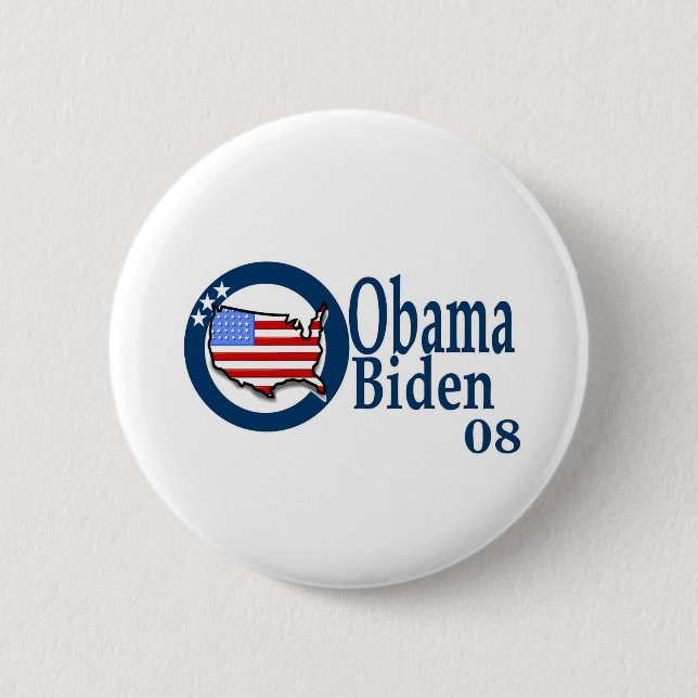 Badge Rond 5 Cm Obama Biden 08 (Devant)