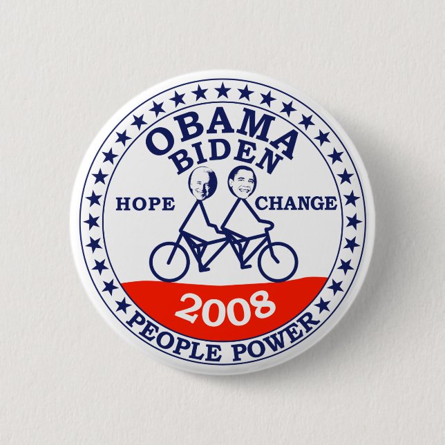 Badge Rond 5 Cm Obama Biden 2008 (Devant)