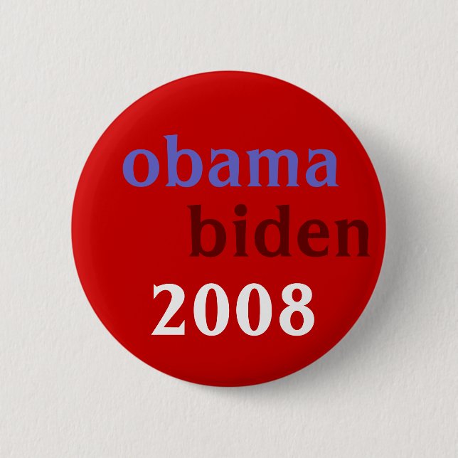 Badge Rond 5 Cm Obama Biden 2008 (Devant)