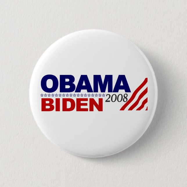 Badge Rond 5 Cm Obama Biden 2008 (Devant)