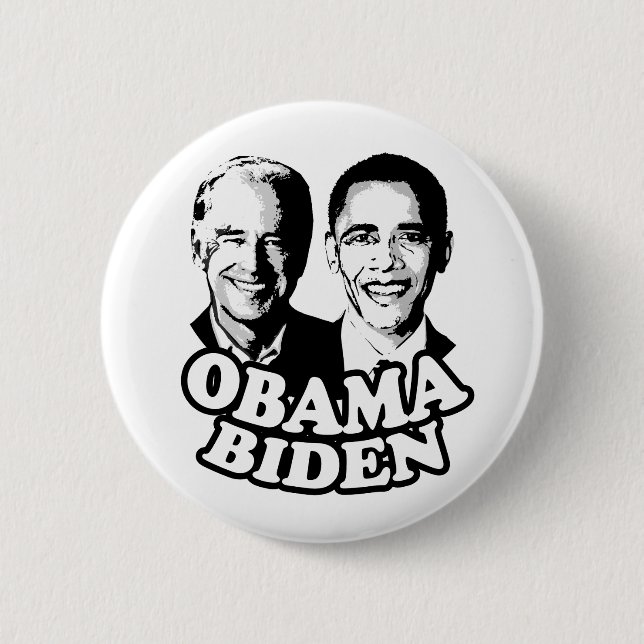 Badge Rond 5 Cm Obama Biden, bouton (Devant)