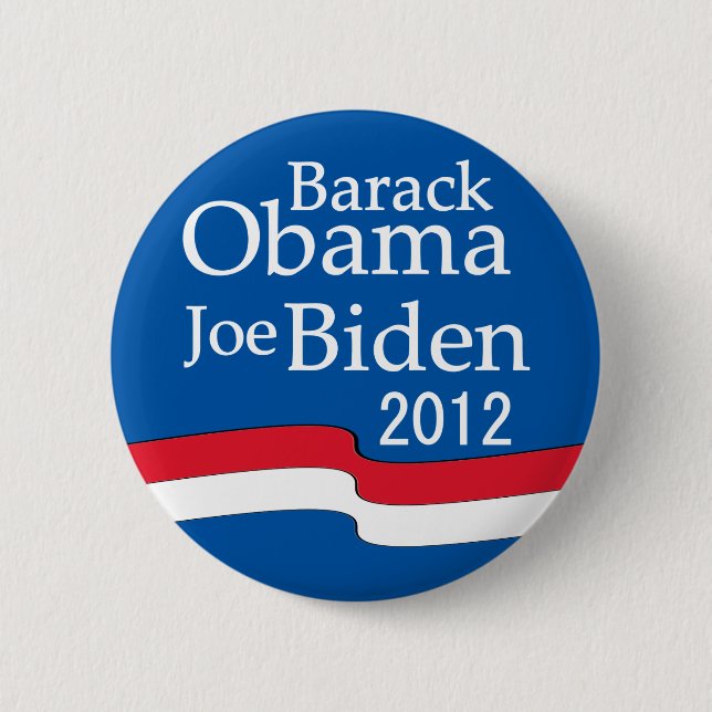 Badge Rond 5 Cm Obama - bouton de Biden 2012 (Devant)