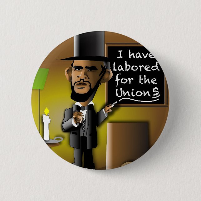 Badge Rond 5 Cm Obama comme Lincoln pour l'Union(s) (Devant)