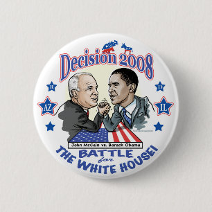 Badge Rond 5 Cm Obama contre McCain 2008